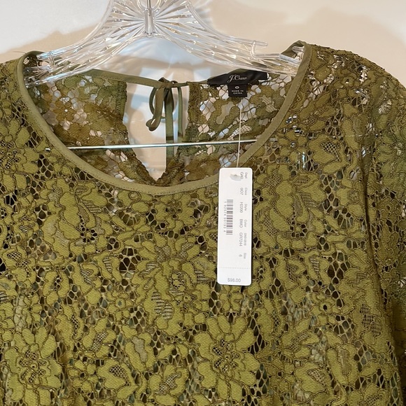 J Crew Lace Blouse in Olive - Picture 4 of 15